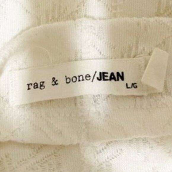 Rag & Bon Large Ivory Long Sleeve Mock Neck Burnout Top - Picture 4 of 6